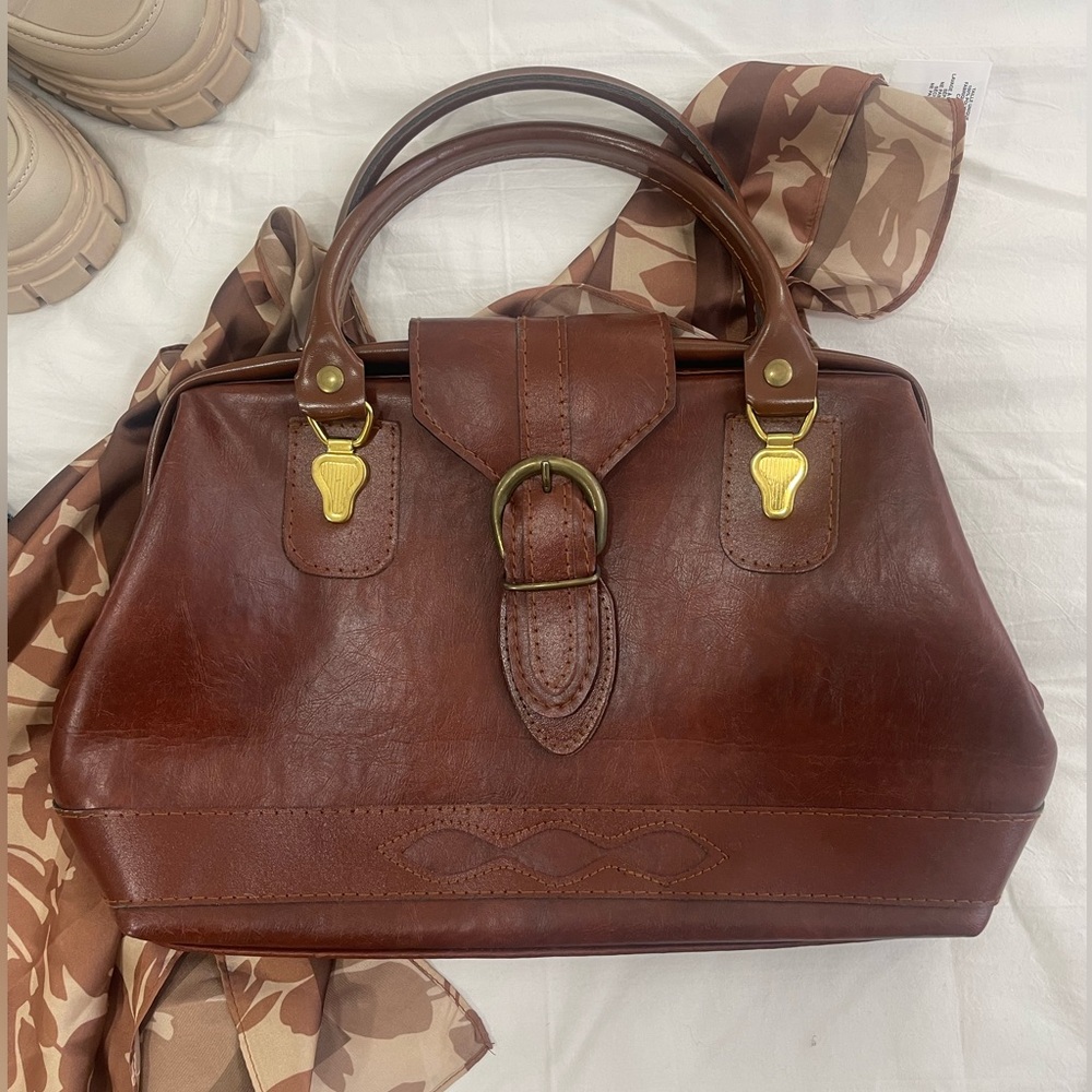 Vintage-look Structured Handbag